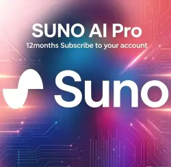 SUNO AI Pro/12 месяцев. Подпишитесь на свой аккаунт.