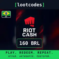 Riot Cash Gift Card — BRL 160 — League of Legends / Legends of Runeterra / VALORANT — Brazil