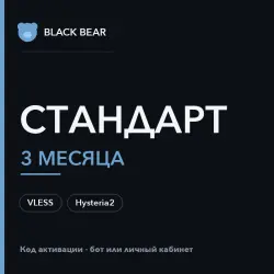 Black Bear VPN · Стандартный · 3 месяца · VLESS + Hysteria2