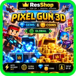 Pixel Gun 3D | Gems & Coins | GLOBAL | Пополнение по ID | Автодоставка