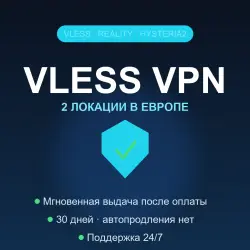 VLESS VPN - 2 страны, стабильная работа 24/7 поддержка
