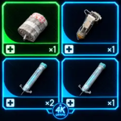 Heals Bundle - 100 Herbal - 100 Shield Recharger - 100 Adrenaline Shot (Stims) (Quick Use) | ARC Rai