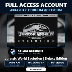 Jurassic World Evolution | Deluxe Edition - аккаунт Steam с ПОЛНЫМ ДОСТУПОМ | Аккаунт ваш | Онлайн