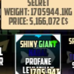 SHINY GIANT HADAL PROFANE LEVIATHAN (1,705,944.1KG) - 154176 C$ HR - 5000 XP HR - 5 ITEMS HR ONE OF