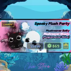SPOOKY PLUSH PARTY BUNDLE (PLUSHREAVER BATTY, PLUSHREAVER GHOSTY PLAGUREAVER ROD SKIN) ITEM'S READY!