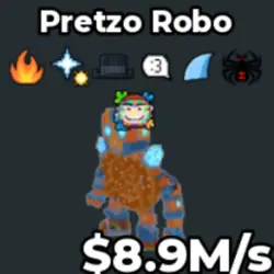 8.9M s Pretzo Robo Crazy Brianrot (Brainrot God персонаж)