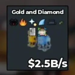 GOLD AND DIAMOND [2.5 B s ] with Fire trait , Shark trait , Spider trait and Resume trait