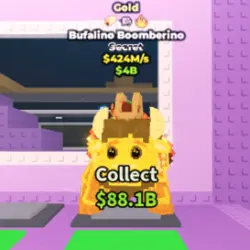 Gold Bufalino Boomberino 424 M s (3 TRAITS) (Секретный персонаж)
