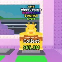 Gold Hippo Jacuzzo 403.1 K s (Brainrot God персонаж)