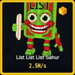 Gold List List List Sahur 2.5M s (Секретный персонаж)