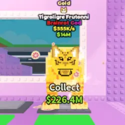 Gold Tigroligre Frutonni 550 K s (MEOWL TRAIT) (Brainrot God персонаж)