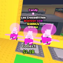 Los Crocodilitos Candy $385K s (1 Trait) No Taco (Brainrot God персонаж)