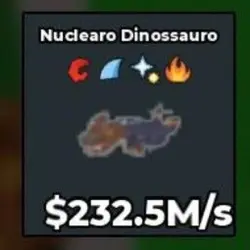 NUCLEURO DINOSAURO [232.5 M s ] with Fire trait , Shark trait and Starfall trait