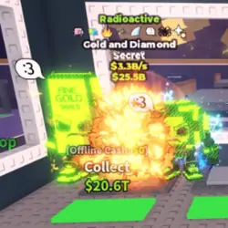 of 1 Radioactive Gold and Diamond !!! - 3.3B s - Secret 11M (Секретный персонаж)
