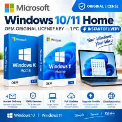 Windows 10/11 Home OEM Original License Key — 1 PC | Instant Delivery