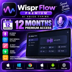 Wispr Flow Premium | 12 Месяцев | Полный Доступ | AI Голосовой Ввод