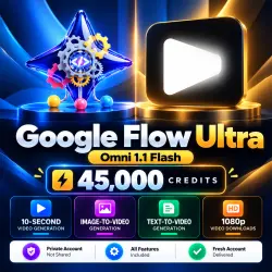 Google Flow Ultra Omni Flash Model | 45 000 кредитов | Личный аккаунт на 1 месяц | Veo3 Ultra | Omni