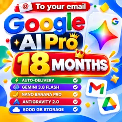 Google AI Pro 18 month on Your Mail | Gemini Pro ,5TB, AntiGravity 2.0 Nanobanana|24/7| Instant |