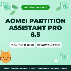 AOMEI Partition Assistant Pro 8.5 — бессрочная лицензия — лицензия, ключ