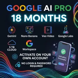 Google AI Pro (18 месяцев) — Ссылка активации на ваш личный аккаунт — Global