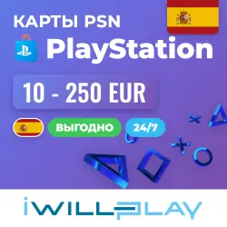 КАРТЫ PS STORE ИСПАНИЯ 24/7. PLAYSTATION ПОПОЛНЕНИЕ. КУПИТЬ КОДЫ PSN EUR ДЛЯ ПС СТОР