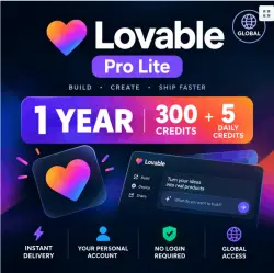 Lovable Pro | 1 год | 300 кредитов + 5 в день | Global