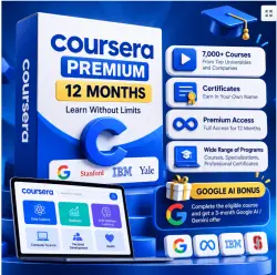 Coursera Premium 12 месяцев | Сертификаты | Готовый аккаунт | Google AI Bonus