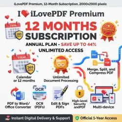 iLovePDF Premium | 1/12 months to your account