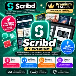 Scribd Premium — 1 месяц | Активация на вашем аккаунте