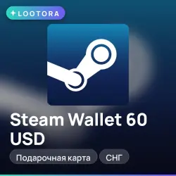 Steam Wallet 60 USD, подарочная карта стим, СНГ