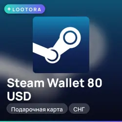 Steam Wallet 80 USD, подарочная карта стим, СНГ