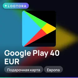 Google Play 40 EUR, подарочная карта гугл плей, Европа