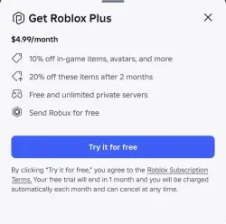 Roblox Plus Активация пробного периода Любой регион кроме вьетнама