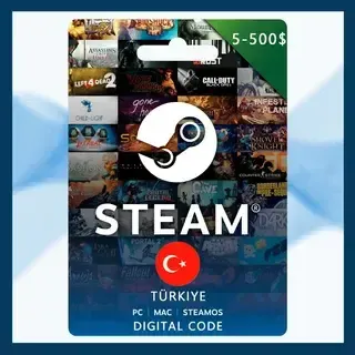 Steam Gift Card Турция • КОД ПОПОЛНЕНИЯ 5-500 USD